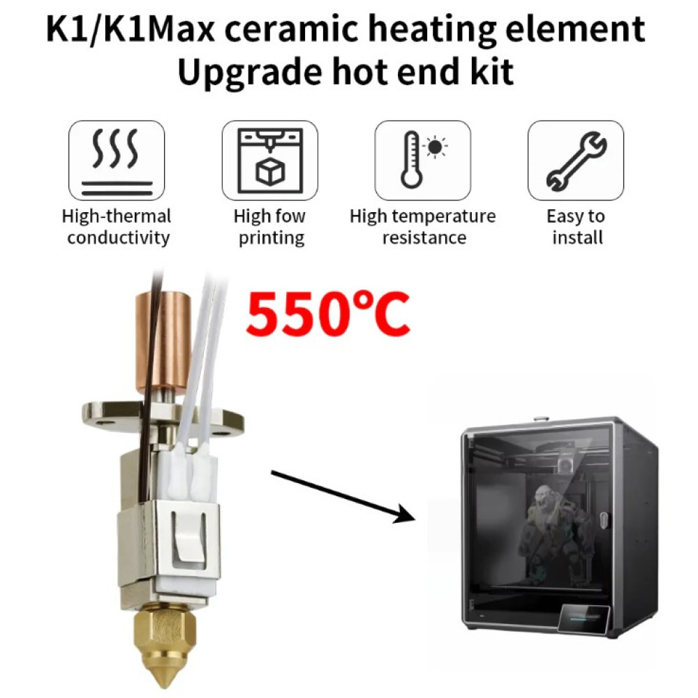 Хотенд-кіт Creality CR-HE-K1-0.4 сопло 0.4 мм