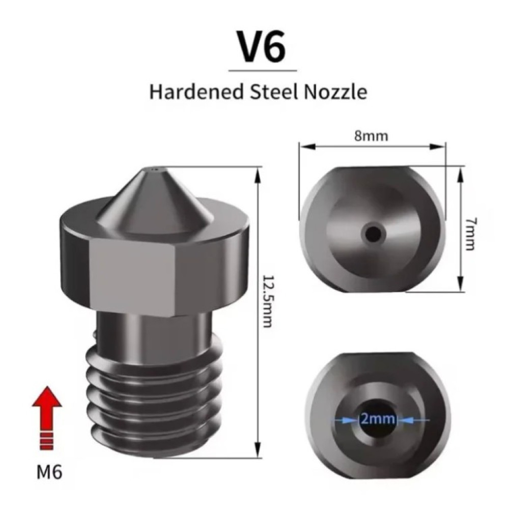 Сопло E3D V6 загартована сталь 0.4мм
