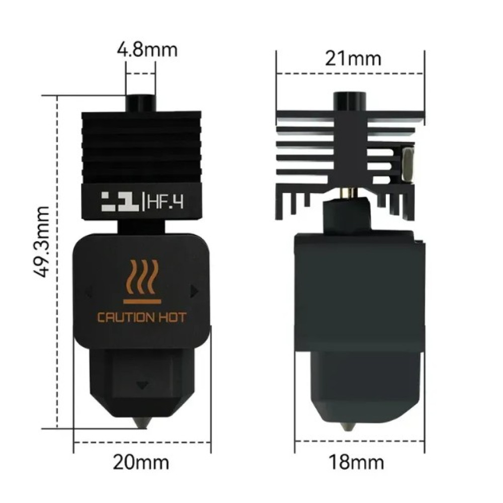 Хотенд Bambu Lab H2D 0.4 мм із загартованої сталі