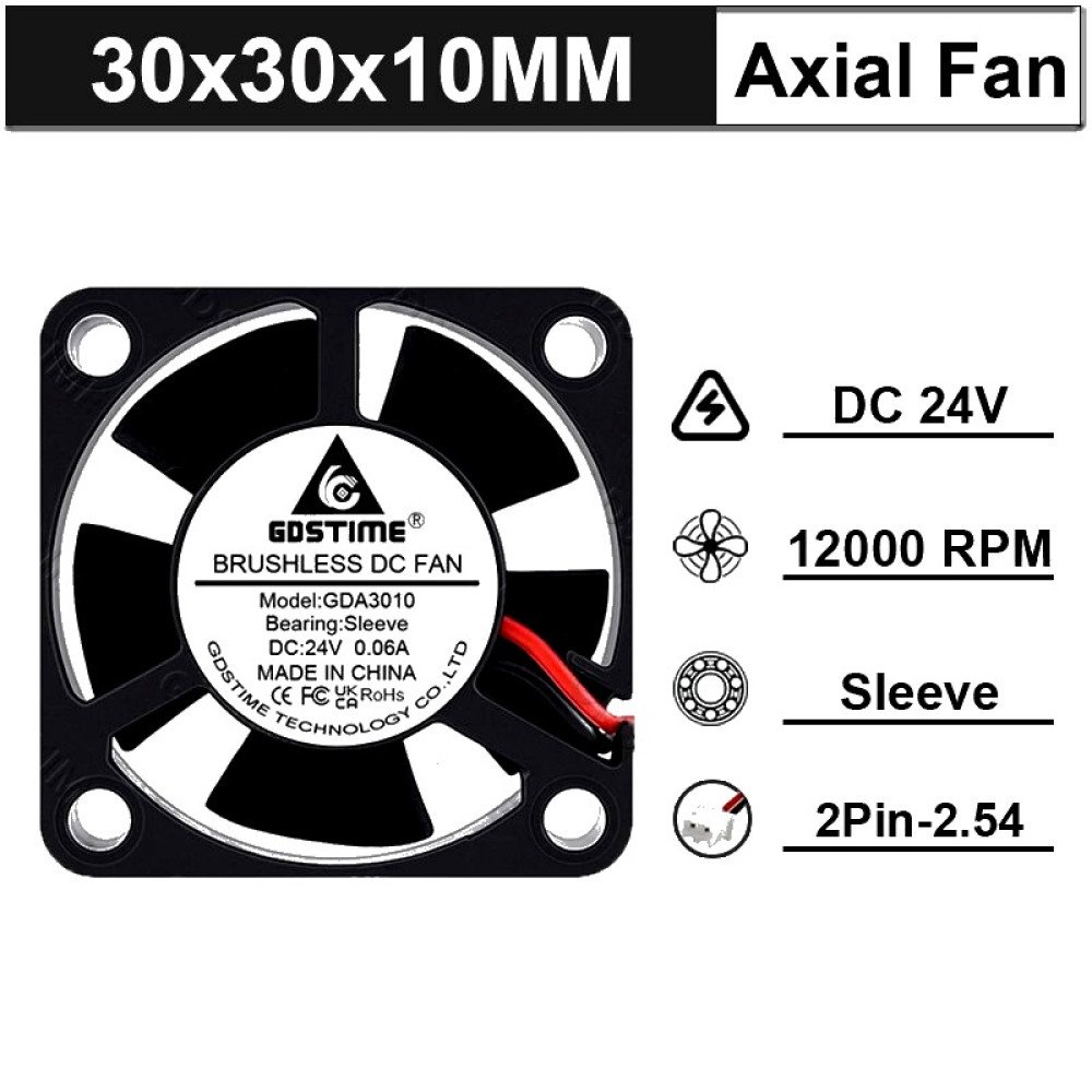 Вентилятор (кулер) 30x10 GDA3010, Bearing-Втулка, GDSTime